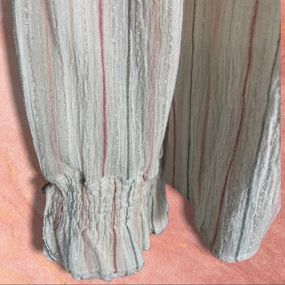 𝅺love Sam Smocked Off the Shoulder with Tassels Boho Top Size Extra Small - Picture 5 of 15